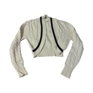 NIP VENUS Cable Knit Sweater with Black Trim